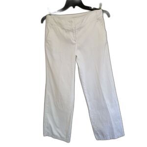 LOFT White Wide Leg Trousers - Size 6 - High Rise Career Pants